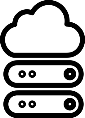 PNG biçiminde bulut depolama simgesi şeffaf arkaplan tasarımı ile dijital sunucu güvenli dosya eşzamanlama sunucu yönetimi ve modern web veya mobil kullanıcı arayüzü uygulamaları için ideal