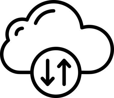 PNG biçiminde bulut depolama simgesi şeffaf arkaplan tasarımı ile dijital sunucu güvenli dosya eşzamanlama sunucu yönetimi ve modern web veya mobil kullanıcı arayüzü uygulamaları için ideal