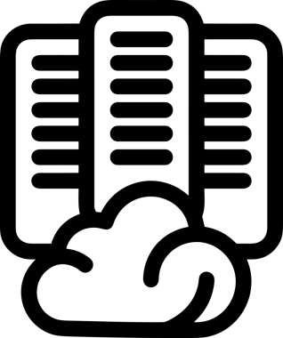 PNG biçiminde bulut depolama simgesi şeffaf arkaplan tasarımı ile dijital sunucu güvenli dosya eşzamanlama sunucu yönetimi ve modern web veya mobil kullanıcı arayüzü uygulamaları için ideal