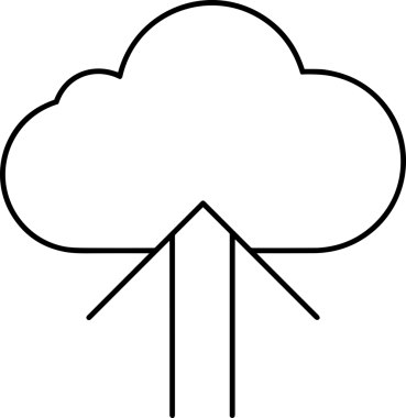 PNG biçiminde bulut depolama simgesi şeffaf arkaplan tasarımı ile dijital sunucu güvenli dosya eşzamanlama sunucu yönetimi ve modern web veya mobil kullanıcı arayüzü uygulamaları için ideal