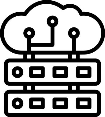 PNG biçiminde bulut depolama simgesi şeffaf arkaplan tasarımı ile dijital sunucu güvenli dosya eşzamanlama sunucu yönetimi ve modern web veya mobil kullanıcı arayüzü uygulamaları için ideal
