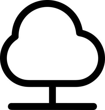 PNG biçiminde bulut depolama simgesi şeffaf arkaplan tasarımı ile dijital sunucu güvenli dosya eşzamanlama sunucu yönetimi ve modern web veya mobil kullanıcı arayüzü uygulamaları için ideal