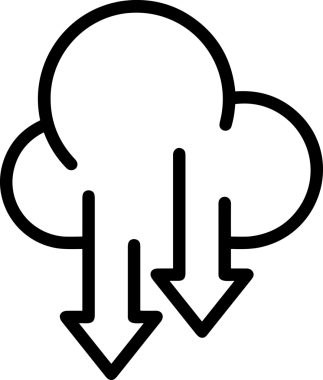 PNG biçiminde bulut depolama simgesi şeffaf arkaplan tasarımı ile dijital sunucu güvenli dosya eşzamanlama sunucu yönetimi ve modern web veya mobil kullanıcı arayüzü uygulamaları için ideal