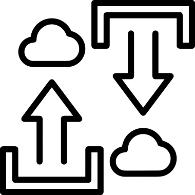 PNG biçiminde bulut depolama simgesi şeffaf arkaplan tasarımı ile dijital sunucu güvenli dosya eşzamanlama sunucu yönetimi ve modern web veya mobil kullanıcı arayüzü uygulamaları için ideal