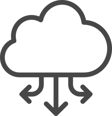 PNG biçiminde bulut depolama simgesi şeffaf arkaplan tasarımı ile dijital sunucu güvenli dosya eşzamanlama sunucu yönetimi ve modern web veya mobil kullanıcı arayüzü uygulamaları için ideal