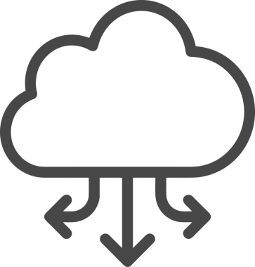 PNG biçiminde bulut depolama simgesi şeffaf arkaplan tasarımı ile dijital sunucu güvenli dosya eşzamanlama sunucu yönetimi ve modern web veya mobil kullanıcı arayüzü uygulamaları için ideal