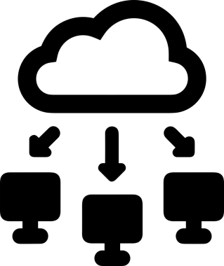 PNG biçiminde bulut depolama simgesi şeffaf arkaplan tasarımı ile dijital sunucu güvenli dosya eşzamanlama sunucu yönetimi ve modern web veya mobil kullanıcı arayüzü uygulamaları için ideal