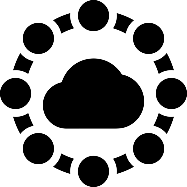 PNG biçiminde bulut depolama simgesi şeffaf arkaplan tasarımı ile dijital sunucu güvenli dosya eşzamanlama sunucu yönetimi ve modern web veya mobil kullanıcı arayüzü uygulamaları için ideal
