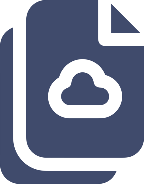 PNG biçiminde bulut depolama simgesi şeffaf arkaplan tasarımı ile dijital sunucu güvenli dosya eşzamanlama sunucu yönetimi ve modern web veya mobil kullanıcı arayüzü uygulamaları için ideal