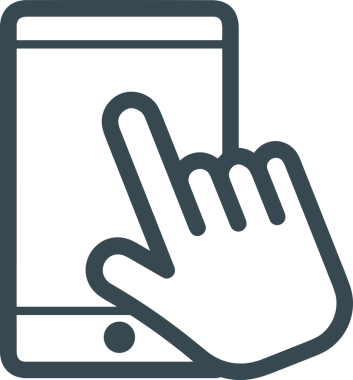 Web, Uygulama, UI / UX, Mobil Arayüz, Akıllı Teknoloji Tasarımı, Dijital Markalaşma, Kullanıcı Etkileşimi Sembolü ve Temiz Tek Renk Biçiminde Modern Grafik Elementi içeren PNG Biçimli El Simgesi Logosu