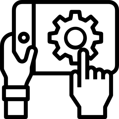 Web, Uygulama, UI / UX, Mobil Arayüz, Akıllı Teknoloji Tasarımı, Dijital Markalaşma, Kullanıcı Etkileşimi Sembolü ve Temiz Tek Renk Biçiminde Modern Grafik Elementi içeren PNG Biçimli El Simgesi Logosu