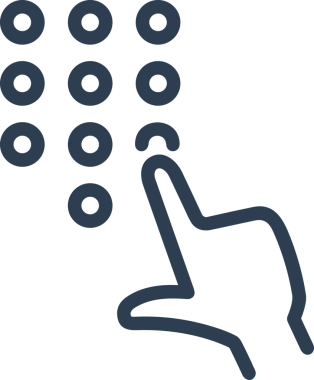 Web, Uygulama, UI / UX, Mobil Arayüz, Akıllı Teknoloji Tasarımı, Dijital Markalaşma, Kullanıcı Etkileşimi Sembolü ve Temiz Tek Renk Biçiminde Modern Grafik Elementi içeren PNG Biçimli El Simgesi Logosu