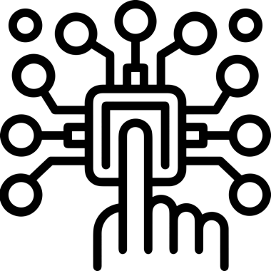 Web, Uygulama, UI / UX, Mobil Arayüz, Akıllı Teknoloji Tasarımı, Dijital Markalaşma, Kullanıcı Etkileşimi Sembolü ve Temiz Tek Renk Biçiminde Modern Grafik Elementi içeren PNG Biçimli El Simgesi Logosu