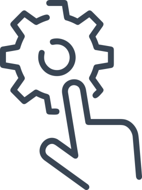 Web, Uygulama, UI / UX, Mobil Arayüz, Akıllı Teknoloji Tasarımı, Dijital Markalaşma, Kullanıcı Etkileşimi Sembolü ve Temiz Tek Renk Biçiminde Modern Grafik Elementi içeren PNG Biçimli El Simgesi Logosu