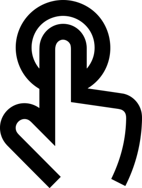 Web, Uygulama, UI / UX, Mobil Arayüz, Akıllı Teknoloji Tasarımı, Dijital Markalaşma, Kullanıcı Etkileşimi Sembolü ve Temiz Tek Renk Biçiminde Modern Grafik Elementi içeren PNG Biçimli El Simgesi Logosu