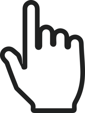 Web, Uygulama, UI / UX, Mobil Arayüz, Akıllı Teknoloji Tasarımı, Dijital Markalaşma, Kullanıcı Etkileşimi Sembolü ve Temiz Tek Renk Biçiminde Modern Grafik Elementi içeren PNG Biçimli El Simgesi Logosu