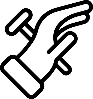 Web, Uygulama, UI / UX, Mobil Arayüz, Akıllı Teknoloji Tasarımı, Dijital Markalaşma, Kullanıcı Etkileşimi Sembolü ve Temiz Tek Renk Biçiminde Modern Grafik Elementi içeren PNG Biçimli El Simgesi Logosu