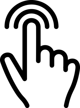 Web, Uygulama, UI / UX, Mobil Arayüz, Akıllı Teknoloji Tasarımı, Dijital Markalaşma, Kullanıcı Etkileşimi Sembolü ve Temiz Tek Renk Biçiminde Modern Grafik Elementi içeren PNG Biçimli El Simgesi Logosu