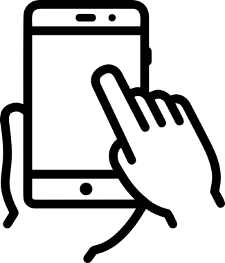 Web, Uygulama, UI / UX, Mobil Arayüz, Akıllı Teknoloji Tasarımı, Dijital Markalaşma, Kullanıcı Etkileşimi Sembolü ve Temiz Tek Renk Biçiminde Modern Grafik Elementi içeren PNG Biçimli El Simgesi Logosu