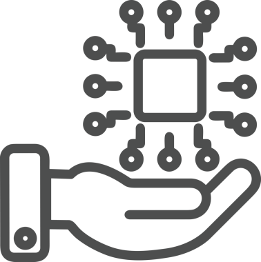 Web, Uygulama, UI / UX, Mobil Arayüz, Akıllı Teknoloji Tasarımı, Dijital Markalaşma, Kullanıcı Etkileşimi Sembolü ve Temiz Tek Renk Biçiminde Modern Grafik Elementi içeren PNG Biçimli El Simgesi Logosu