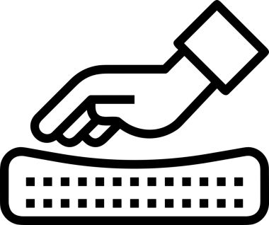 Web, Uygulama, UI / UX, Mobil Arayüz, Akıllı Teknoloji Tasarımı, Dijital Markalaşma, Kullanıcı Etkileşimi Sembolü ve Temiz Tek Renk Biçiminde Modern Grafik Elementi içeren PNG Biçimli El Simgesi Logosu