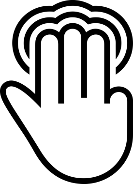 Web, Uygulama, UI / UX, Mobil Arayüz, Akıllı Teknoloji Tasarımı, Dijital Markalaşma, Kullanıcı Etkileşimi Sembolü ve Temiz Tek Renk Biçiminde Modern Grafik Elementi içeren PNG Biçimli El Simgesi Logosu