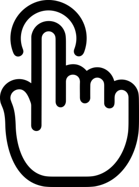 Web, Uygulama, UI / UX, Mobil Arayüz, Akıllı Teknoloji Tasarımı, Dijital Markalaşma, Kullanıcı Etkileşimi Sembolü ve Temiz Tek Renk Biçiminde Modern Grafik Elementi içeren PNG Biçimli El Simgesi Logosu