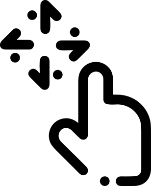 Web, Uygulama, UI / UX, Mobil Arayüz, Akıllı Teknoloji Tasarımı, Dijital Markalaşma, Kullanıcı Etkileşimi Sembolü ve Temiz Tek Renk Biçiminde Modern Grafik Elementi içeren PNG Biçimli El Simgesi Logosu