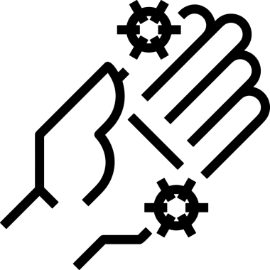 Web, Uygulama, UI / UX, Mobil Arayüz, Akıllı Teknoloji Tasarımı, Dijital Markalaşma, Kullanıcı Etkileşimi Sembolü ve Temiz Tek Renk Biçiminde Modern Grafik Elementi içeren PNG Biçimli El Simgesi Logosu