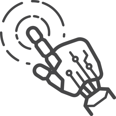 Web, Uygulama, UI / UX, Mobil Arayüz, Akıllı Teknoloji Tasarımı, Dijital Markalaşma, Kullanıcı Etkileşimi Sembolü ve Temiz Tek Renk Biçiminde Modern Grafik Elementi içeren PNG Biçimli El Simgesi Logosu