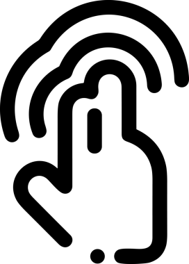 Web, Uygulama, UI / UX, Mobil Arayüz, Akıllı Teknoloji Tasarımı, Dijital Markalaşma, Kullanıcı Etkileşimi Sembolü ve Temiz Tek Renk Biçiminde Modern Grafik Elementi içeren PNG Biçimli El Simgesi Logosu