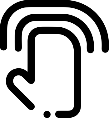 Web, Uygulama, UI / UX, Mobil Arayüz, Akıllı Teknoloji Tasarımı, Dijital Markalaşma, Kullanıcı Etkileşimi Sembolü ve Temiz Tek Renk Biçiminde Modern Grafik Elementi içeren PNG Biçimli El Simgesi Logosu