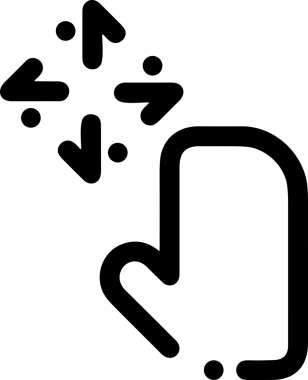 Web, Uygulama, UI / UX, Mobil Arayüz, Akıllı Teknoloji Tasarımı, Dijital Markalaşma, Kullanıcı Etkileşimi Sembolü ve Temiz Tek Renk Biçiminde Modern Grafik Elementi içeren PNG Biçimli El Simgesi Logosu