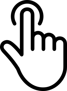 Web, Uygulama, UI / UX, Mobil Arayüz, Akıllı Teknoloji Tasarımı, Dijital Markalaşma, Kullanıcı Etkileşimi Sembolü ve Temiz Tek Renk Biçiminde Modern Grafik Elementi içeren PNG Biçimli El Simgesi Logosu