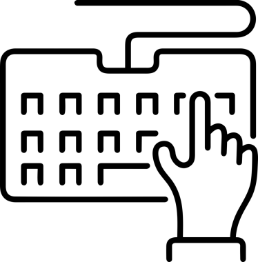 Web, Uygulama, UI / UX, Mobil Arayüz, Akıllı Teknoloji Tasarımı, Dijital Markalaşma, Kullanıcı Etkileşimi Sembolü ve Temiz Tek Renk Biçiminde Modern Grafik Elementi içeren PNG Biçimli El Simgesi Logosu