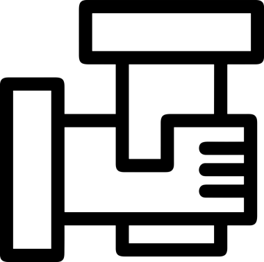 Web, Uygulama, UI / UX, Mobil Arayüz, Akıllı Teknoloji Tasarımı, Dijital Markalaşma, Kullanıcı Etkileşimi Sembolü ve Temiz Tek Renk Biçiminde Modern Grafik Elementi içeren PNG Biçimli El Simgesi Logosu