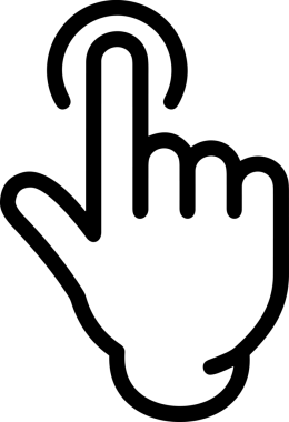 Web, Uygulama, UI / UX, Mobil Arayüz, Akıllı Teknoloji Tasarımı, Dijital Markalaşma, Kullanıcı Etkileşimi Sembolü ve Temiz Tek Renk Biçiminde Modern Grafik Elementi içeren PNG Biçimli El Simgesi Logosu