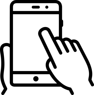 Web, Uygulama, UI / UX, Mobil Arayüz, Akıllı Teknoloji Tasarımı, Dijital Markalaşma, Kullanıcı Etkileşimi Sembolü ve Temiz Tek Renk Biçiminde Modern Grafik Elementi içeren PNG Biçimli El Simgesi Logosu