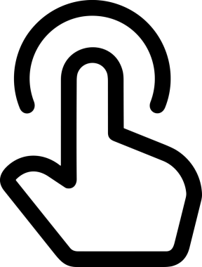 Web, Uygulama, UI / UX, Mobil Arayüz, Akıllı Teknoloji Tasarımı, Dijital Markalaşma, Kullanıcı Etkileşimi Sembolü ve Temiz Tek Renk Biçiminde Modern Grafik Elementi içeren PNG Biçimli El Simgesi Logosu