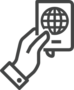 Web, Uygulama, UI / UX, Mobil Arayüz, Akıllı Teknoloji Tasarımı, Dijital Markalaşma, Kullanıcı Etkileşimi Sembolü ve Temiz Tek Renk Biçiminde Modern Grafik Elementi içeren PNG Biçimli El Simgesi Logosu