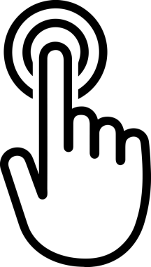 Web, Uygulama, UI / UX, Mobil Arayüz, Akıllı Teknoloji Tasarımı, Dijital Markalaşma, Kullanıcı Etkileşimi Sembolü ve Temiz Tek Renk Biçiminde Modern Grafik Elementi içeren PNG Biçimli El Simgesi Logosu