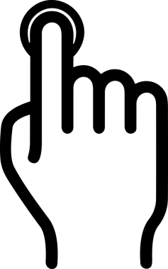 Web, Uygulama, UI / UX, Mobil Arayüz, Akıllı Teknoloji Tasarımı, Dijital Markalaşma, Kullanıcı Etkileşimi Sembolü ve Temiz Tek Renk Biçiminde Modern Grafik Elementi içeren PNG Biçimli El Simgesi Logosu