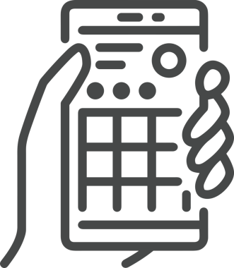 Web, Uygulama, UI / UX, Mobil Arayüz, Akıllı Teknoloji Tasarımı, Dijital Markalaşma, Kullanıcı Etkileşimi Sembolü ve Temiz Tek Renk Biçiminde Modern Grafik Elementi içeren PNG Biçimli El Simgesi Logosu