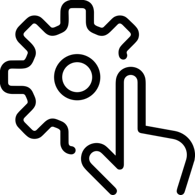 Web, Uygulama, UI / UX, Mobil Arayüz, Akıllı Teknoloji Tasarımı, Dijital Markalaşma, Kullanıcı Etkileşimi Sembolü ve Temiz Tek Renk Biçiminde Modern Grafik Elementi içeren PNG Biçimli El Simgesi Logosu