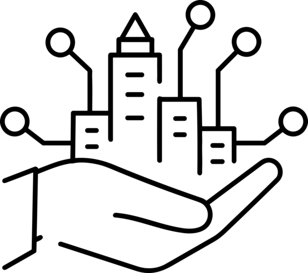 Web, Uygulama, UI / UX, Mobil Arayüz, Akıllı Teknoloji Tasarımı, Dijital Markalaşma, Kullanıcı Etkileşimi Sembolü ve Temiz Tek Renk Biçiminde Modern Grafik Elementi içeren PNG Biçimli El Simgesi Logosu
