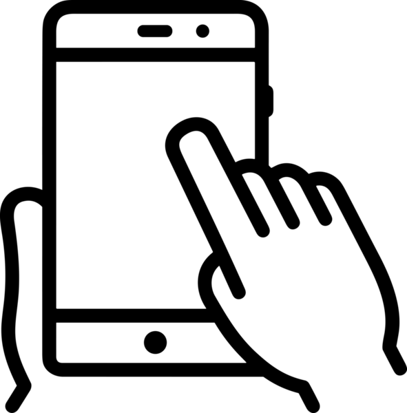 Web, Uygulama, UI / UX, Mobil Arayüz, Akıllı Teknoloji Tasarımı, Dijital Markalaşma, Kullanıcı Etkileşimi Sembolü ve Temiz Tek Renk Biçiminde Modern Grafik Elementi içeren PNG Biçimli El Simgesi Logosu