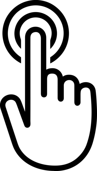 Web, Uygulama, UI / UX, Mobil Arayüz, Akıllı Teknoloji Tasarımı, Dijital Markalaşma, Kullanıcı Etkileşimi Sembolü ve Temiz Tek Renk Biçiminde Modern Grafik Elementi içeren PNG Biçimli El Simgesi Logosu