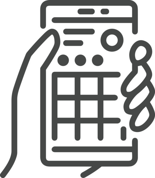 Web, Uygulama, UI / UX, Mobil Arayüz, Akıllı Teknoloji Tasarımı, Dijital Markalaşma, Kullanıcı Etkileşimi Sembolü ve Temiz Tek Renk Biçiminde Modern Grafik Elementi içeren PNG Biçimli El Simgesi Logosu