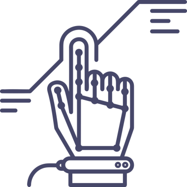 Web, Uygulama, UI / UX, Mobil Arayüz, Akıllı Teknoloji Tasarımı, Dijital Markalaşma, Kullanıcı Etkileşimi Sembolü ve Temiz Tek Renk Biçiminde Modern Grafik Elementi içeren PNG Biçimli El Simgesi Logosu