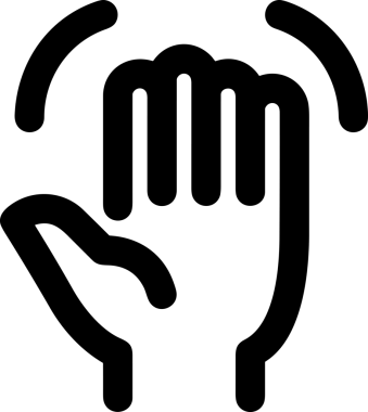 Web, Uygulama, UI / UX, Mobil Arayüz, Akıllı Teknoloji Tasarımı, Dijital Markalaşma, Kullanıcı Etkileşimi Sembolü ve Temiz Tek Renk Biçiminde Modern Grafik Elementi içeren PNG Biçimli El Simgesi Logosu